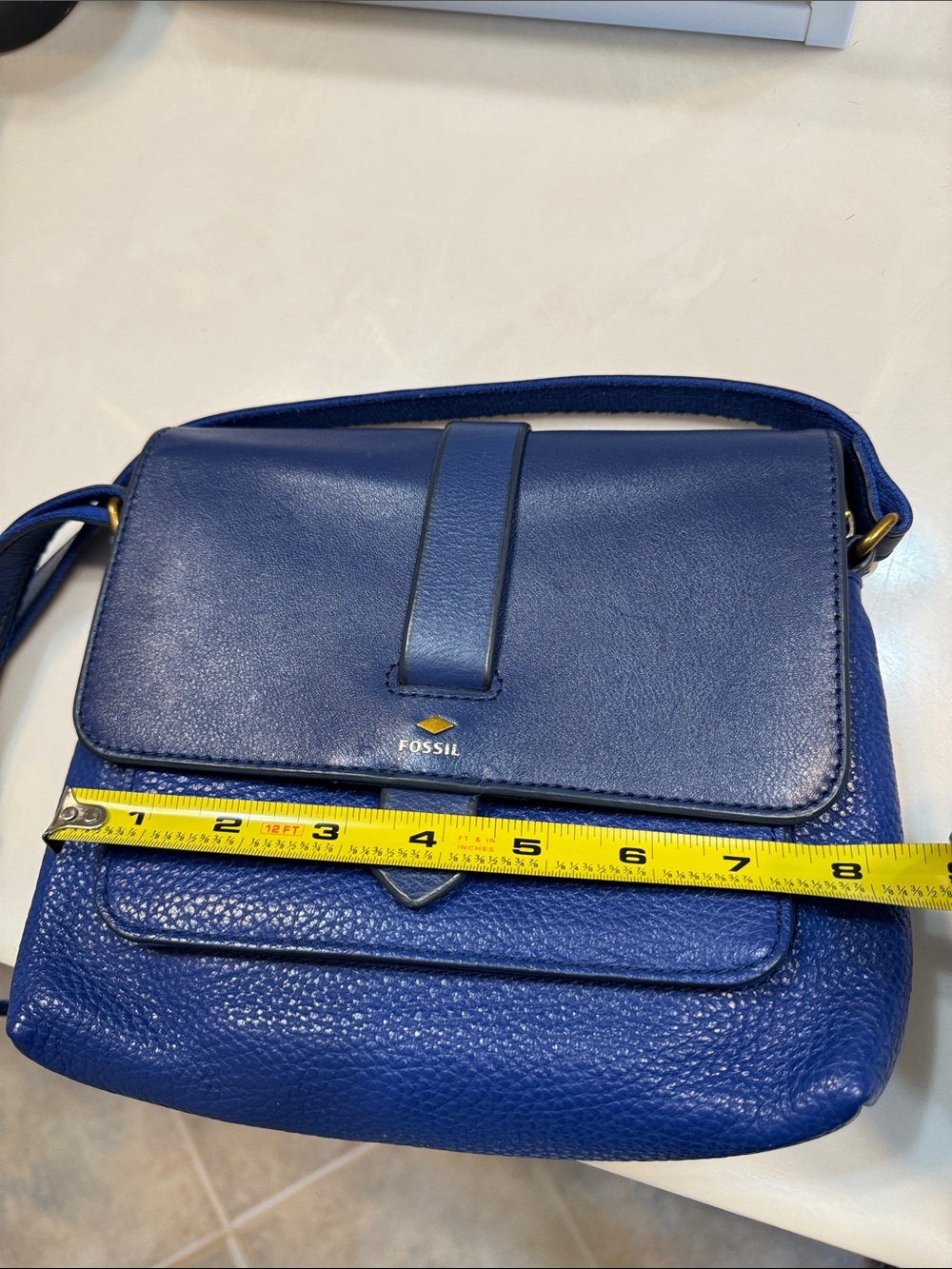 Fossil Blue Leather Pebble Crossbody Bag - Picture 7 of 8